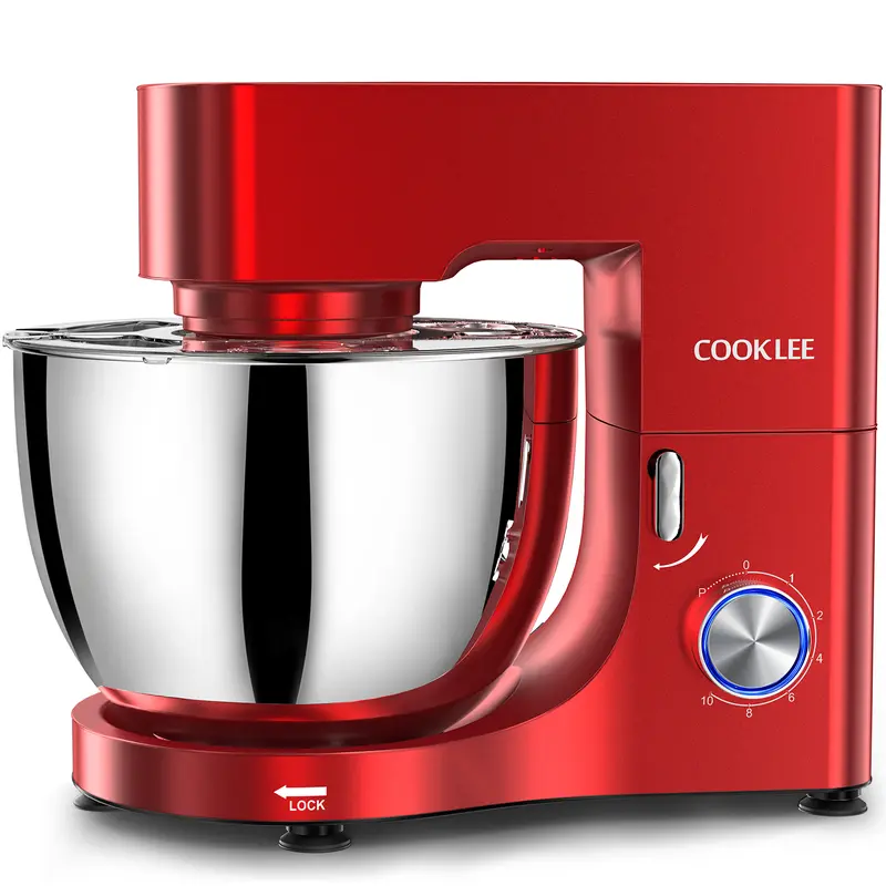 COOKLEE Stand Mixer, 9.5 Qt. 660W 10-Speed Electric Kitchen Mixer with Dishwasher-Safe Dough Hooks