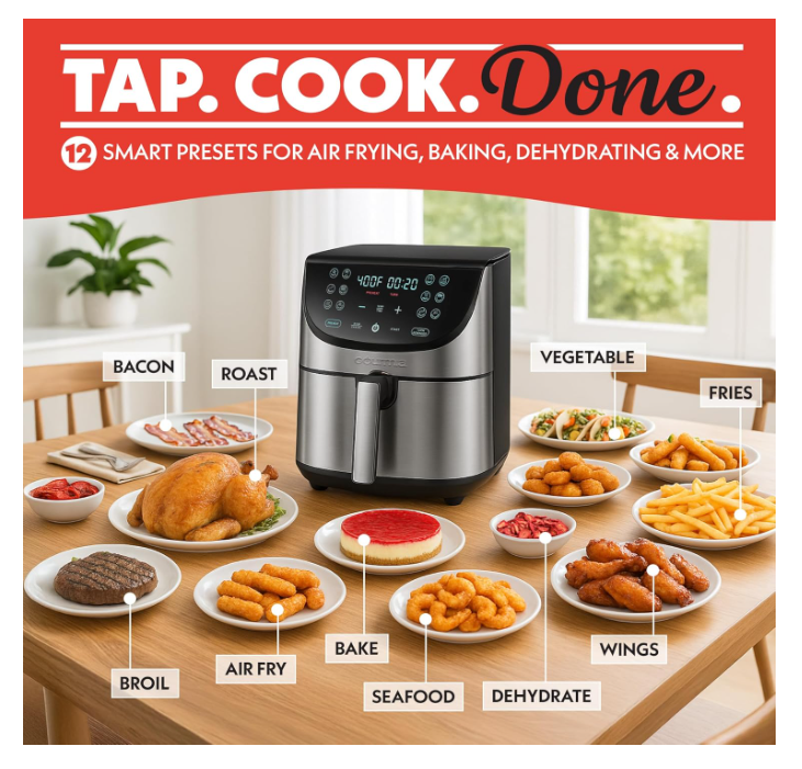 Gourmia Air Fryer - 8 Qt Extra Large Capacity