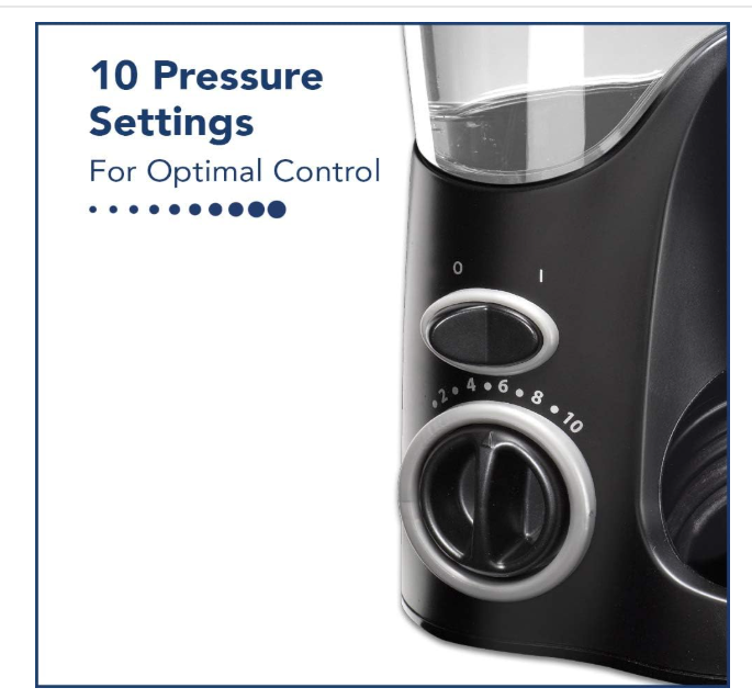 Waterpik Ultra Water Flosser, Black - 90+ Seconds of Flossing Time - 10 Pressure Settings, 360-Degree Tip Rotation - Includes Six Tips & Built-in Tip Storage