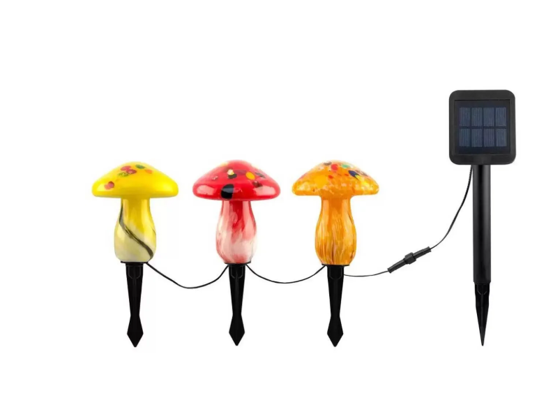 Infinity X1 Solar Landscape Light Glass Mushroom (3 Pack)