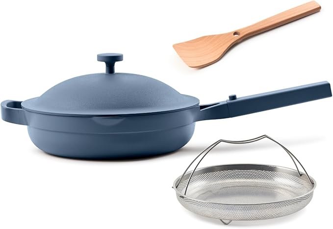 Tramontina All-in-One Plus Pan 5-Quart – Blue Ceramic Nonstick Multi-Use Cookware Set