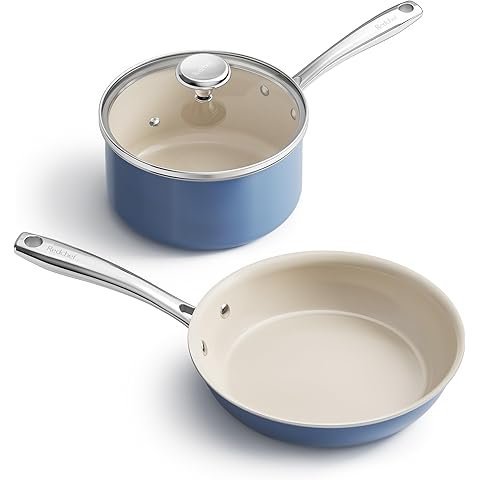 Tramontina All-in-One Plus Pan 5-Quart – Blue Ceramic Nonstick Multi-Use Cookware Set