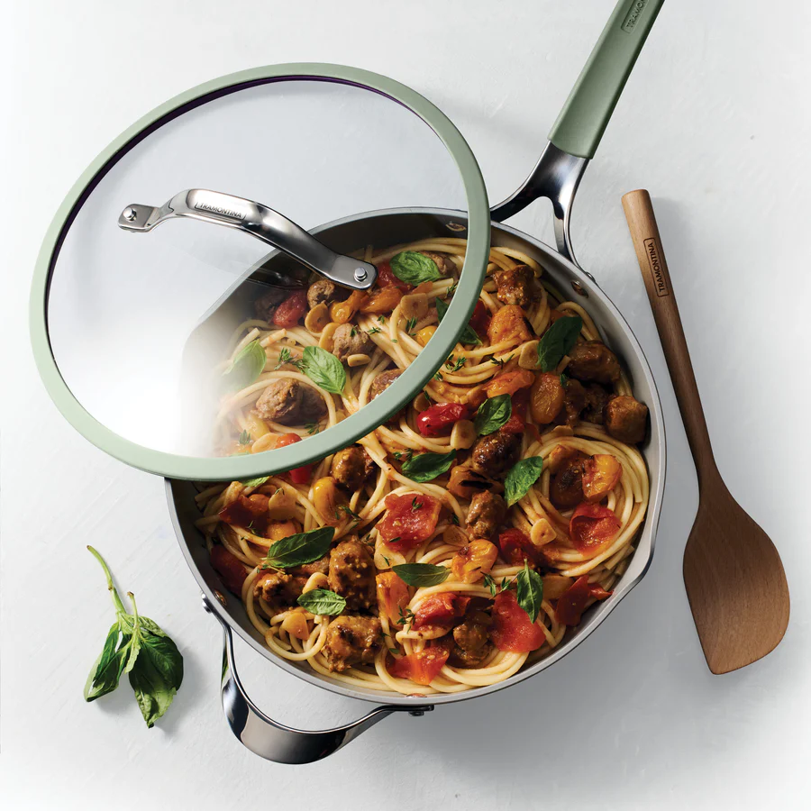 Tramontina 7- Piece All-in-One Plus Pan Set – green Ceramic Nonstick Multi-Use Cookware Set