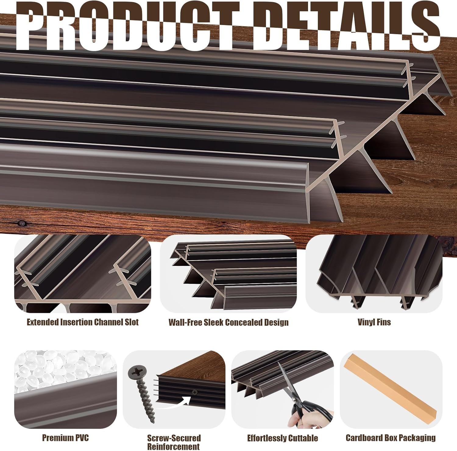 3PCS Replacement Door Bottom with Vinyl Fins 36