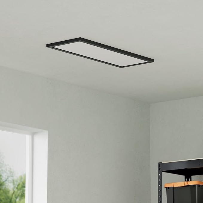 AIKVSXER 4 Pack 1x4 LED Flat Panel Light – 5500LM Ultra-Bright, Dimmable 30-50W, 3000K-6500K Adjustable, 0-10V Dimming, Slim Surface Mount Ceiling Light for Office, Home, Garage – White