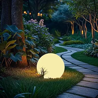 shumi Solar Ball Light-12inch LED Outdoor Table Lamp,16 RGB Colors and Dimmable Globe Light with Remote,Decor for Patio,Garden,Yard,Beach,Pathway,Nursery