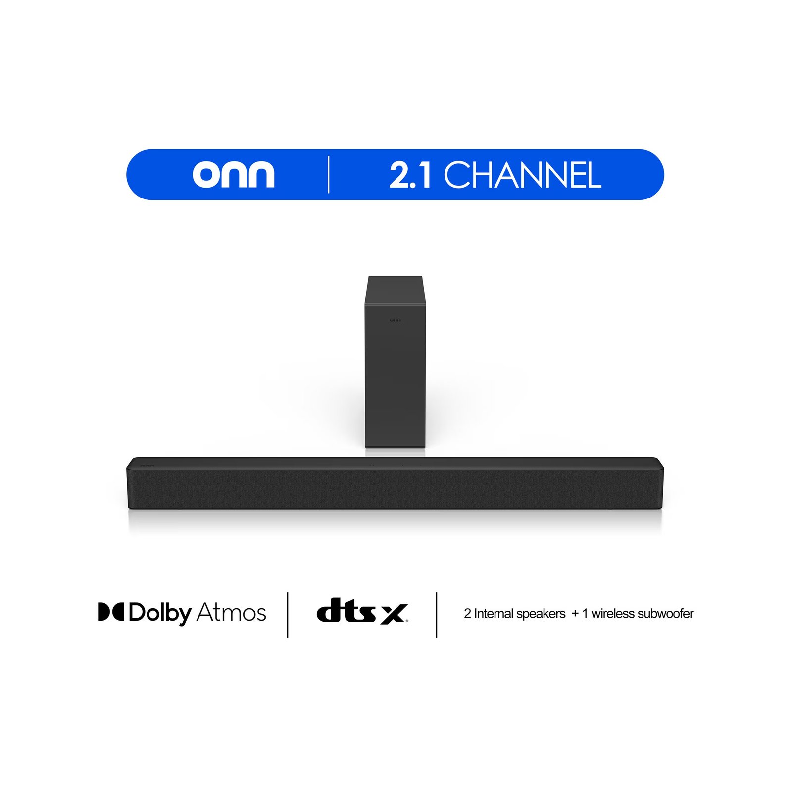 onn Bluetooth 2.1 Channel Soundbar System with Dolby Atmos