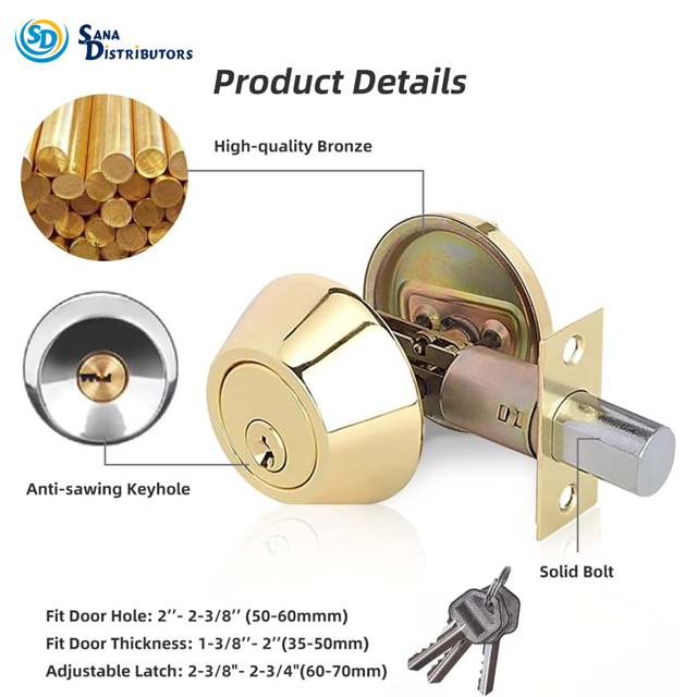 Defiant Polished Brass Double Cylinder Deadbolt (Model # SL4004 )