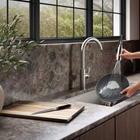 Kohler Guild Pull-down Kitchen Sink Faucet with Three-function Sprayhead