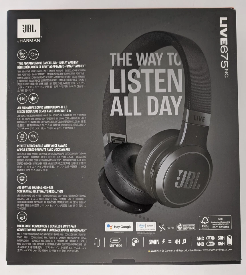 JBL Live 675NC Wireless On-Ear Headphones