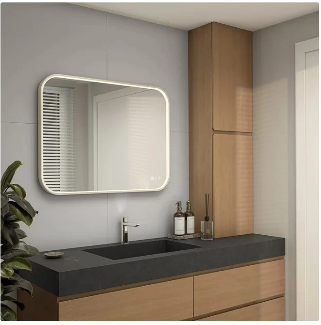 Artika Royce LED Wall Mirror with Integrated Defogger, Brushed Nickel