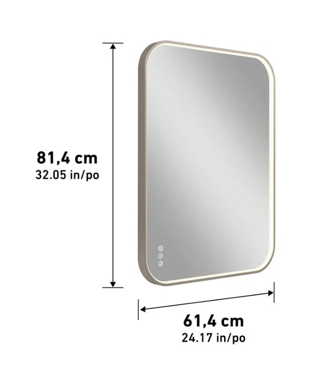 Artika Royce LED Wall Mirror with Integrated Defogger, Brushed Nickel