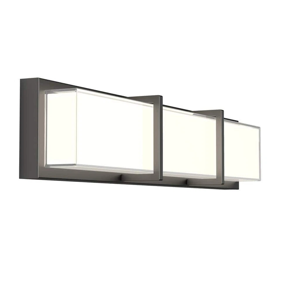 Artika Subway 27 in. 1-Light Matte Black LED Vanity Light Bar Frosted Glass
