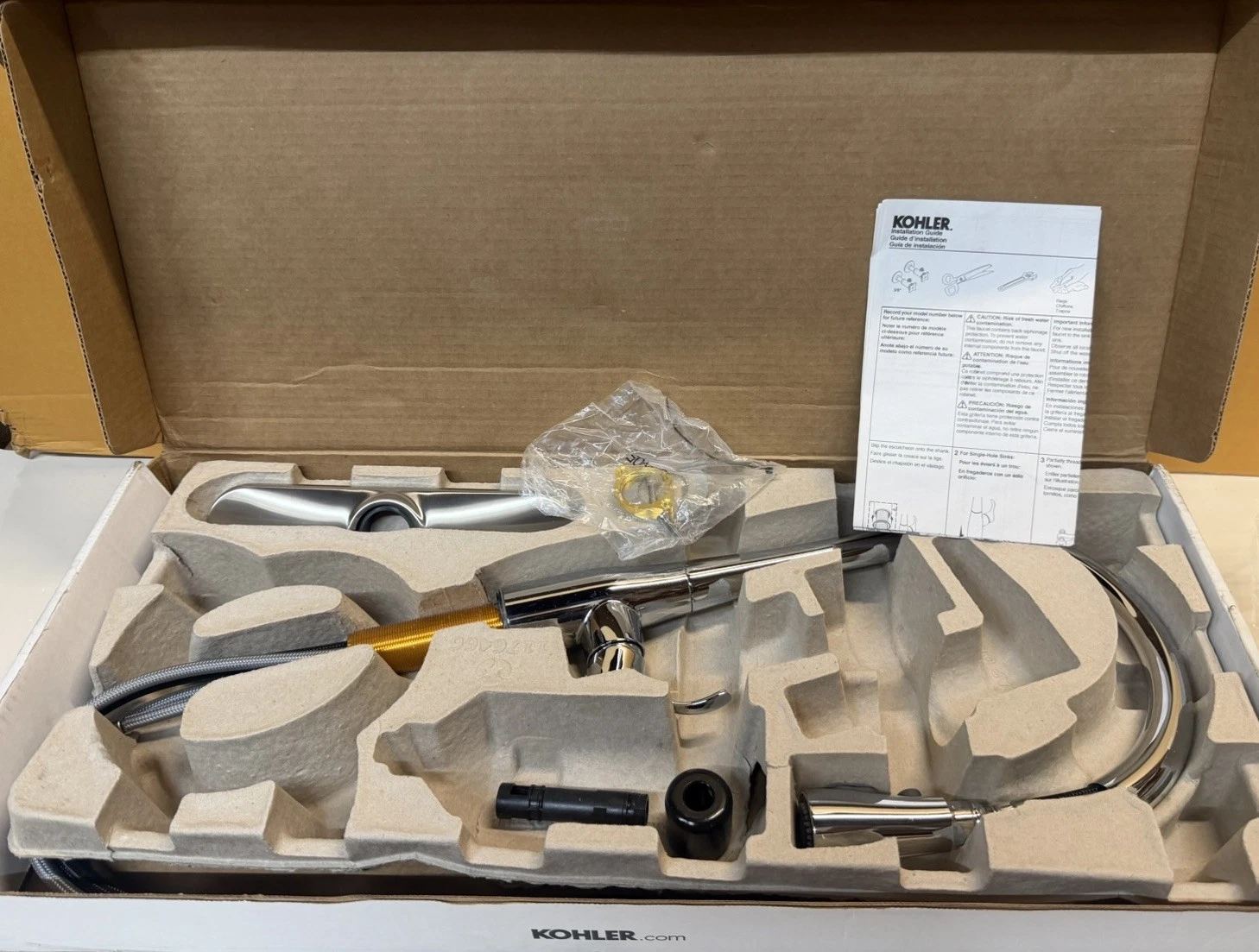 Kohler K-596-VS Simplice Single-Hole Pull-Down Kitchen Sink Faucet
