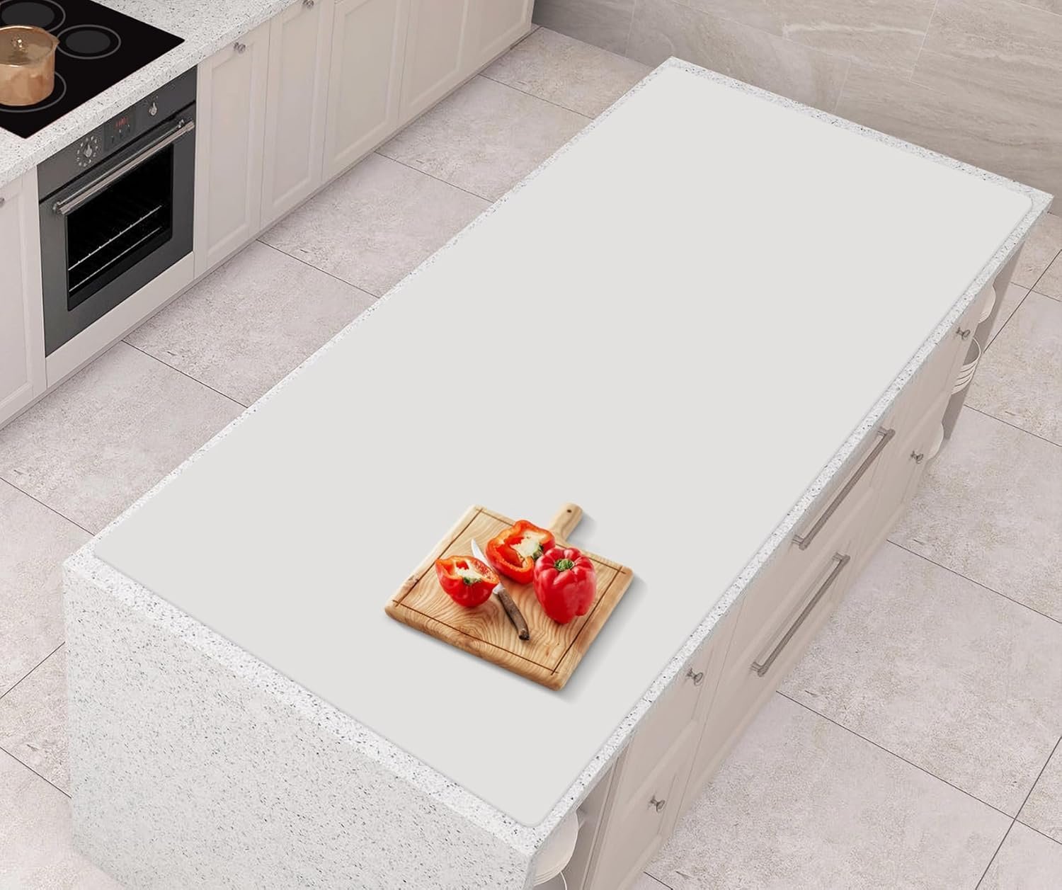 AECHY Silicone Mats for Kitchen Counter 47x23.6x0.08”, Largest Heat Resistant Mat Shipped Rolled Up Kitchen Island Silicone Countertop Protector Mat Nonslip Extra Large Counter Mat, Translucent