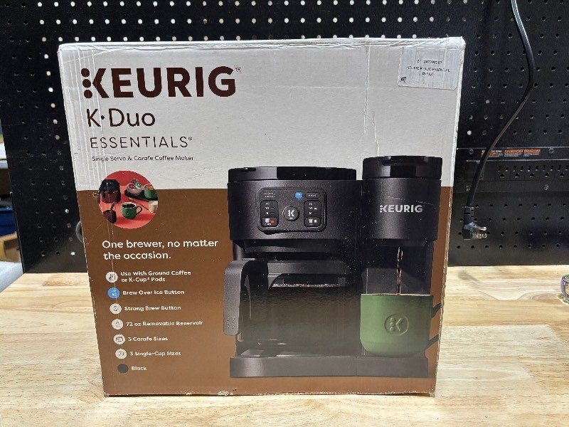 Keurig K-Duo Essentials, Hot & Iced Single-Serve K-Cup Pod Coffee Maker & Carafe, Black