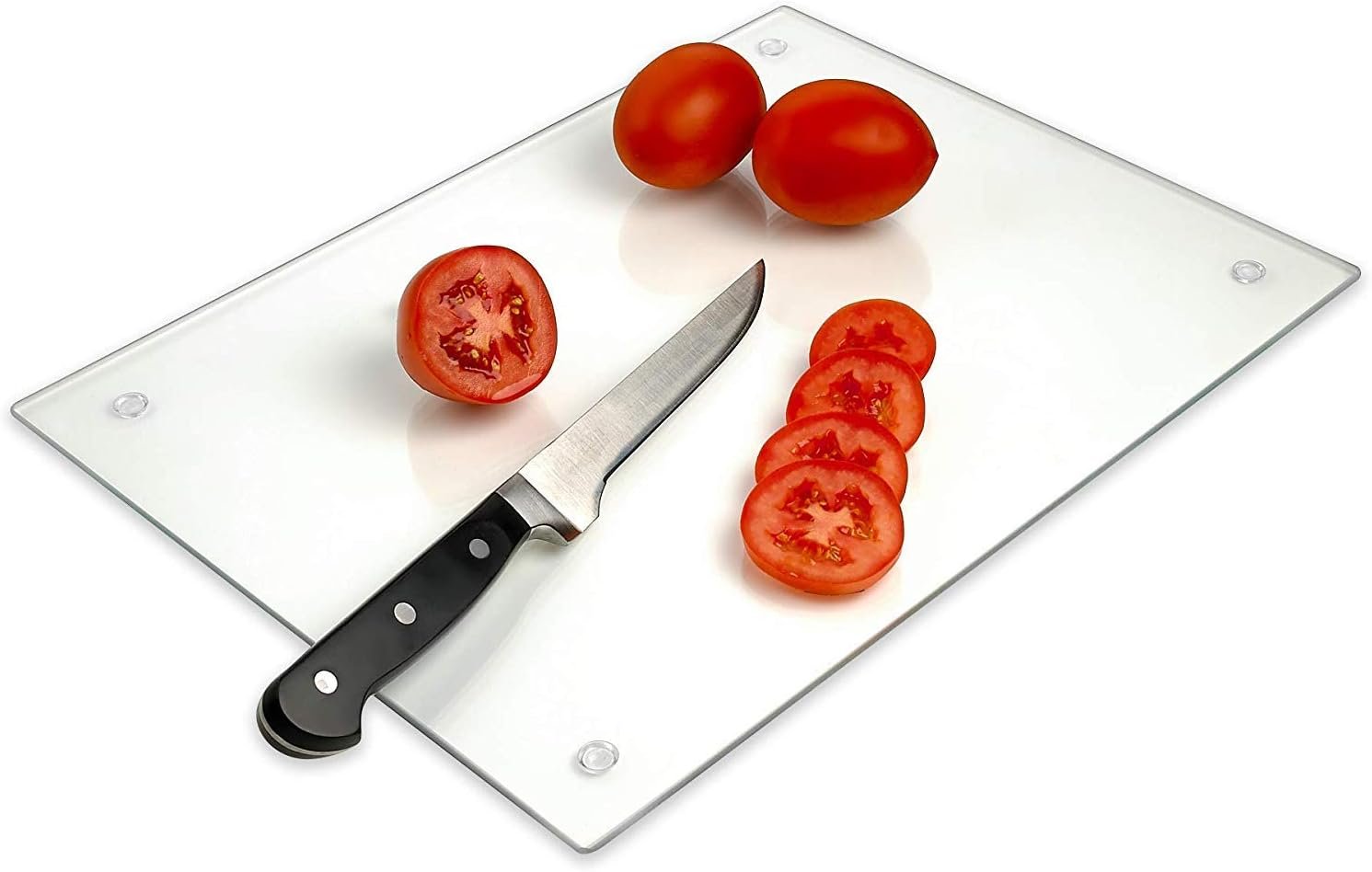 Tempered Glass Cutting Board for Kitchen,Clear Glass Cutting Board with Rubber Feet,Scratch, Heat, Shatter Resistant and Easy to Clean (18