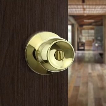 Toledo Polish Brass Keyed Entry Door Knob Set