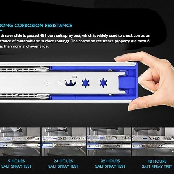 Ubisin 10 Pairs Soft Close Drawer Slides 22 Inch Side Mount Full Extension Dresser Rails Heavy Duty Ball Bearing Kitchen Cabinet Drawer Glides Tool Box Trash Can Runners 100 LB Capacity