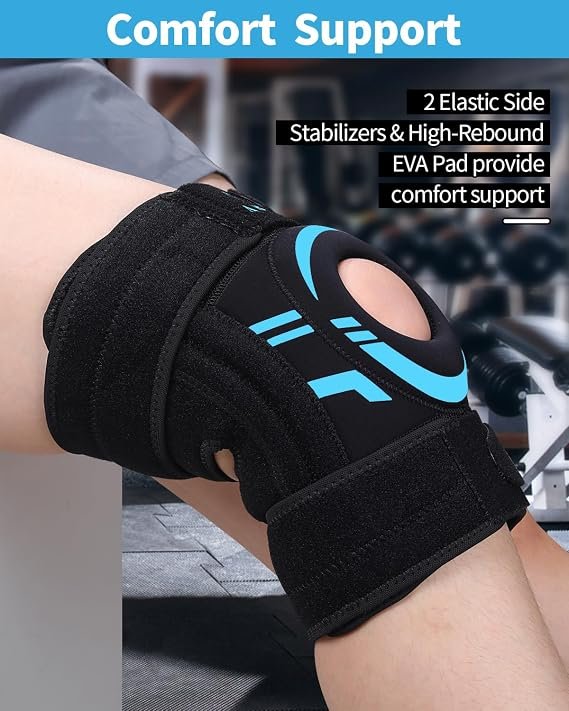 Jevuoyee Adjustable Hinged Knee Brace for Men & Women, ACL Support with Side Stabilizers for Meniscus Tear, Post Reduce Knee Pressure, Surgery & Sports Recovery