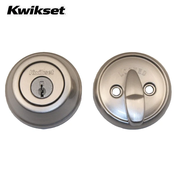 Kwikset Single Cylinder Deadbolt Door Lock Round SmartKey Satin Nickel 99800-123