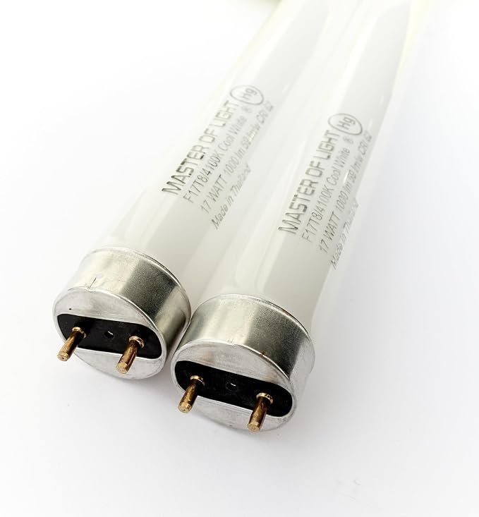 F17T8CW (2 Pack) 24 Fluorescent Tube Light Bulb Cool White 4100K T8 17 Watt 17W Replaces F17T8 F17T8841 F17T8SP41ECO F17T8SPX41ECO FO17841 F17T8741 F17T8CWECO F17T8TL841Alto F17T8TL741