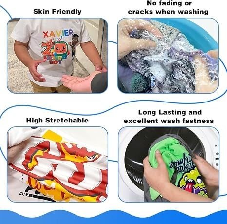 DTF Transfer Film 13x19 110 Sheets for Sublimation or DTF Inkjet Printers, Double-Sided Matte PET Heat Transfer Paper, Direct Printing on T-Shirt and All Color Fabrics
