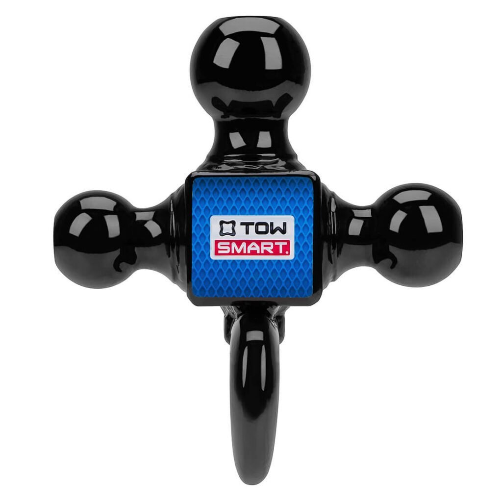 Class 5 Up to 14,000 lb. 1-7/8 in., 2 in, and 2-5/16 in. Ball Diameters Adjustable Trailer Tri-Ball Mount with Hook