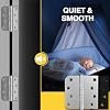 KOLET Ball Bearing Door Hinges, 4 x 4 Inches Door Hinges, 58'' Radius Corner Hinges, Heavy Duty Stainless Steel, Smooth and Quiet, Non Removable Pin, Brushed Nickel, 6 Pack