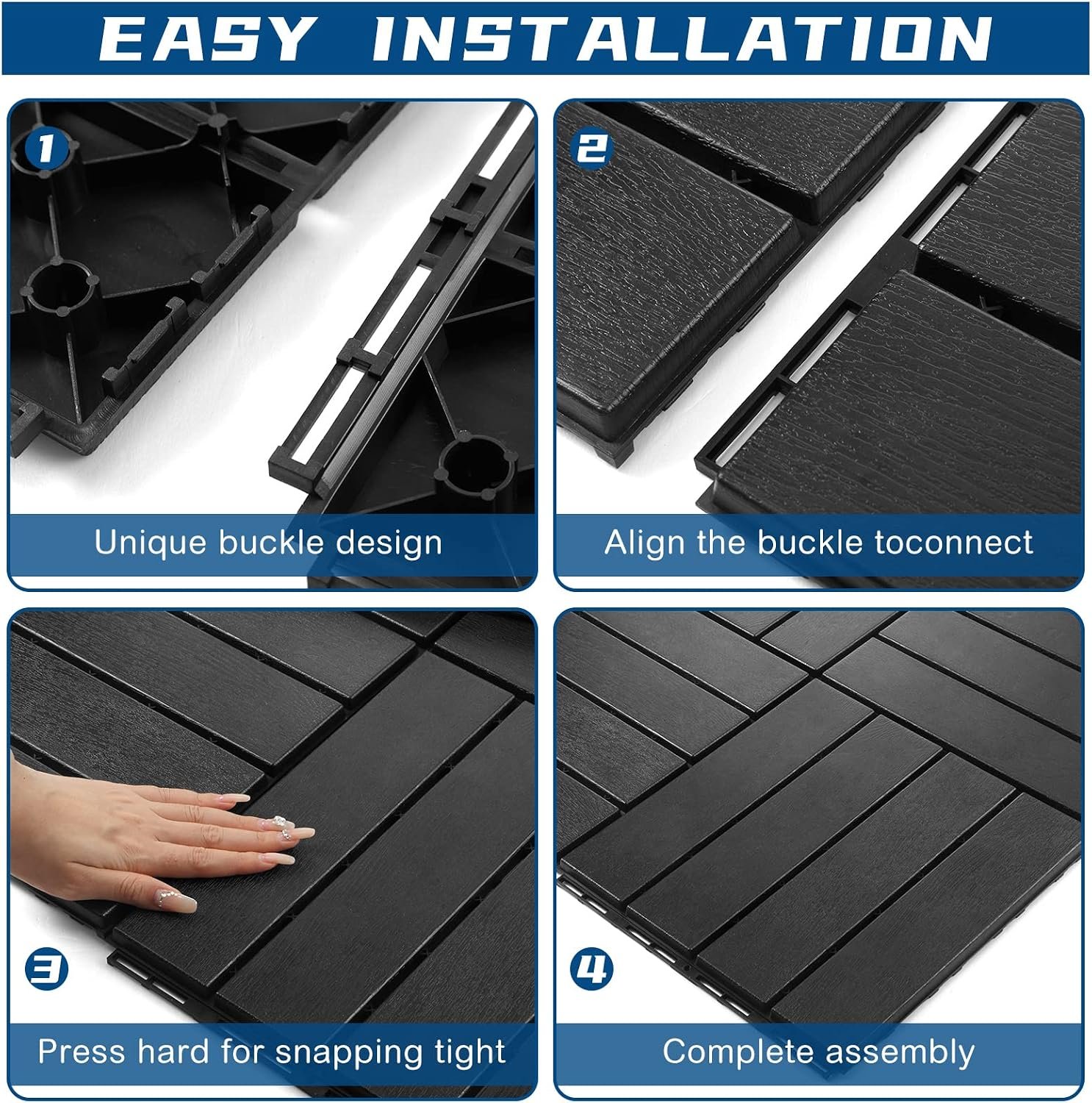 Patio Floor Tiles Pack of 10