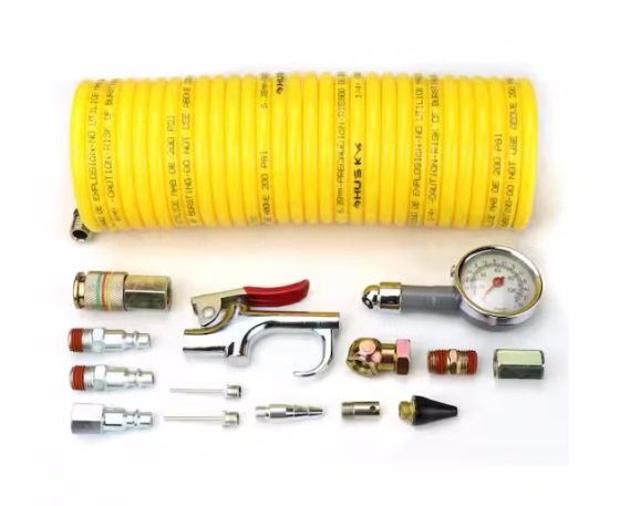 Husky - UAAK-15F-2 - 25 ft. Recoil Nylon Air Hose Kit 16-Piece