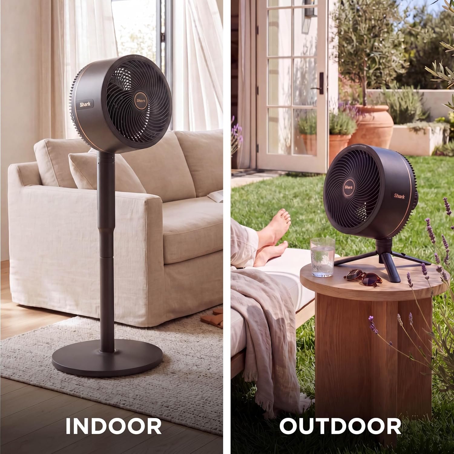 Shark FlexBreeze FA202 Cordless Pedestal Fan Indoor Outdoor Dark Grey 5 Speeds