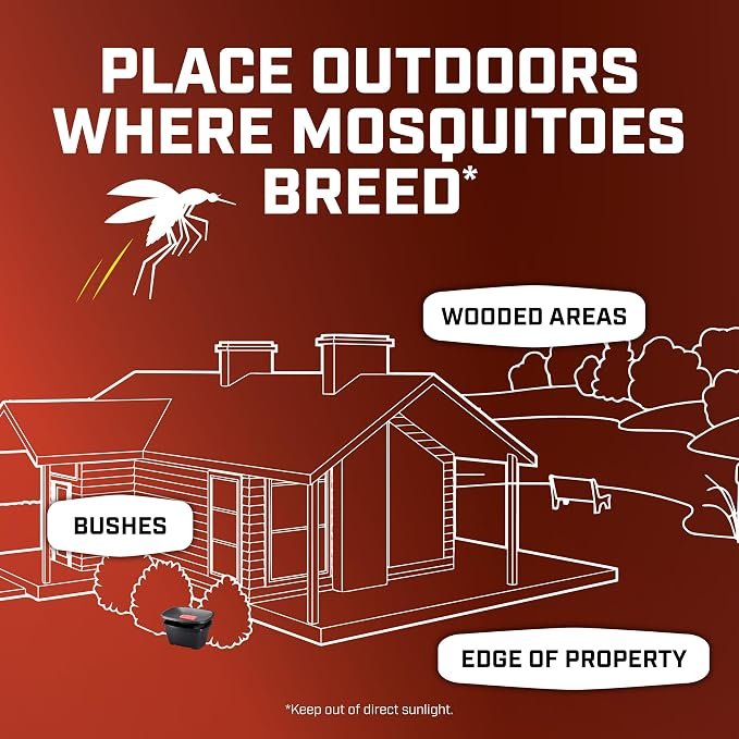 Ortho Home Defense Mosquito Kill and Prevent - Controls Mosquitoes and Larvae, Silent, Easy-to-Use, Mosquito Killer Protects up to 4,300 sq. ft., 1 Station & 2 Bands for 2 Months Protection