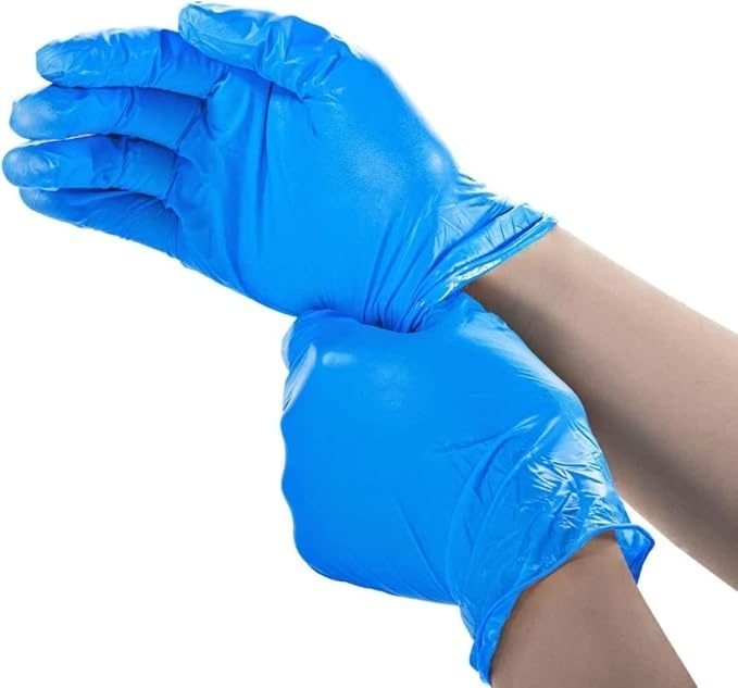 Jointown Basic Synmax Vinyl Exam Gloves Disposable Exam Gloves, 4 Mil, Blue, Latex & Powder Free, BMPF-3002