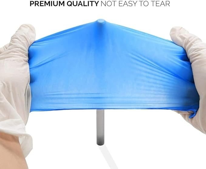Jointown Basic Synmax Vinyl Exam Gloves Disposable Exam Gloves, 4 Mil, Blue, Latex & Powder Free, BMPF-3002