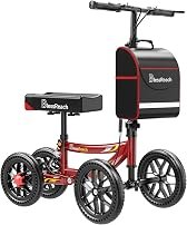 BlessReach All Terrain Foldable Knee Scooter Walker - Economical Knee Walker for Foot Injuries, Compact Crutches Alternative - Black