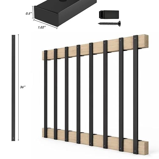 Antsky 29 Round Aluminum Balusters for Deck Railing, Hollow Deck Spindles with Screws for Railing Fencing, Metal Deck Balusters with Connectors(30 Pack Black)