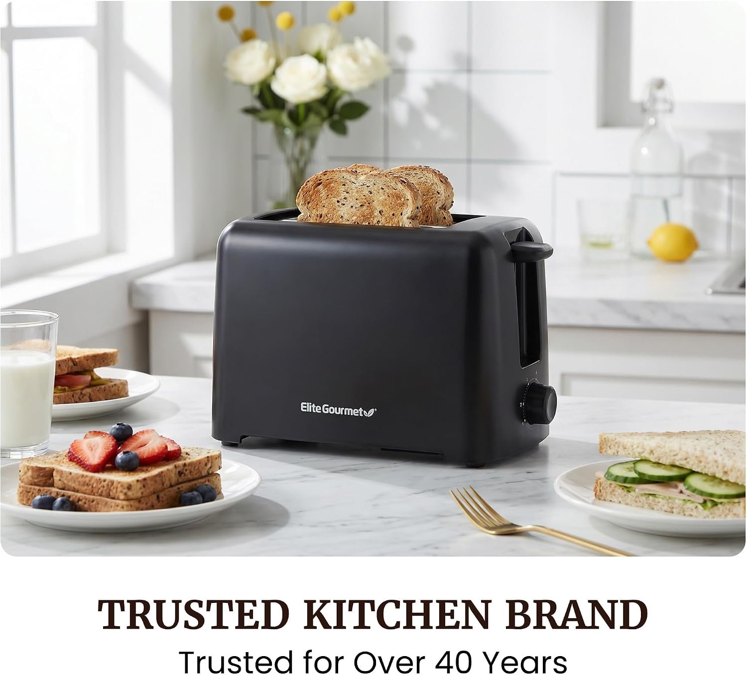 Elite Gourmet 2-Slice Cool-Touch Toaster,
