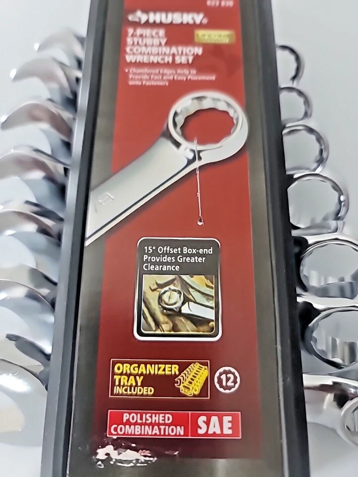 Husky 7-Piece SAE Stubby Polished Combination Wrench Set