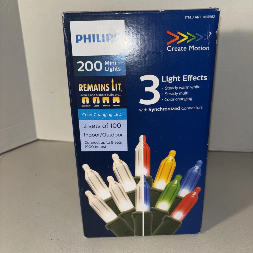 Philips 200 Mini Light Set Three Light Effect Indoor Outdoor Color Changing LED