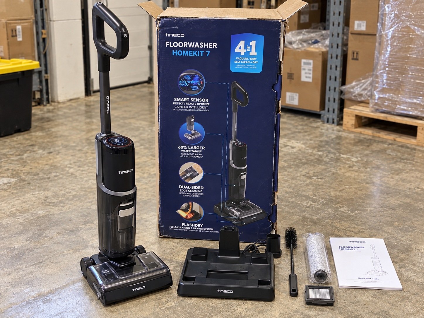 Tineco FloorWasher HomeKit 7 Cordless Wet/Dry Vacuum Mop, 4-in-1 Smart Sensor, FlashDry Self-Cleaning