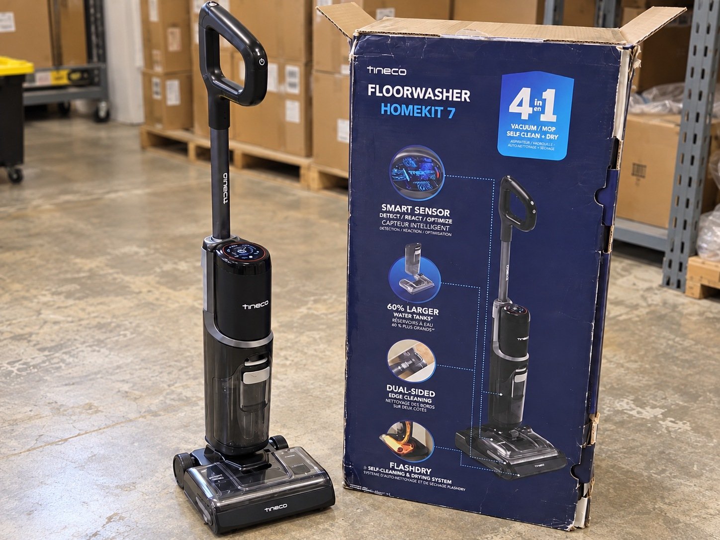 Tineco FloorWasher HomeKit 7 Cordless Wet/Dry Vacuum Mop, 4-in-1 Smart Sensor, FlashDry Self-Cleaning
