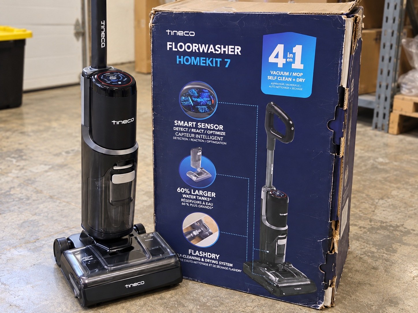 Tineco FloorWasher HomeKit 7 Cordless Wet/Dry Vacuum Mop, 4-in-1 Smart Sensor, FlashDry Self-Cleaning