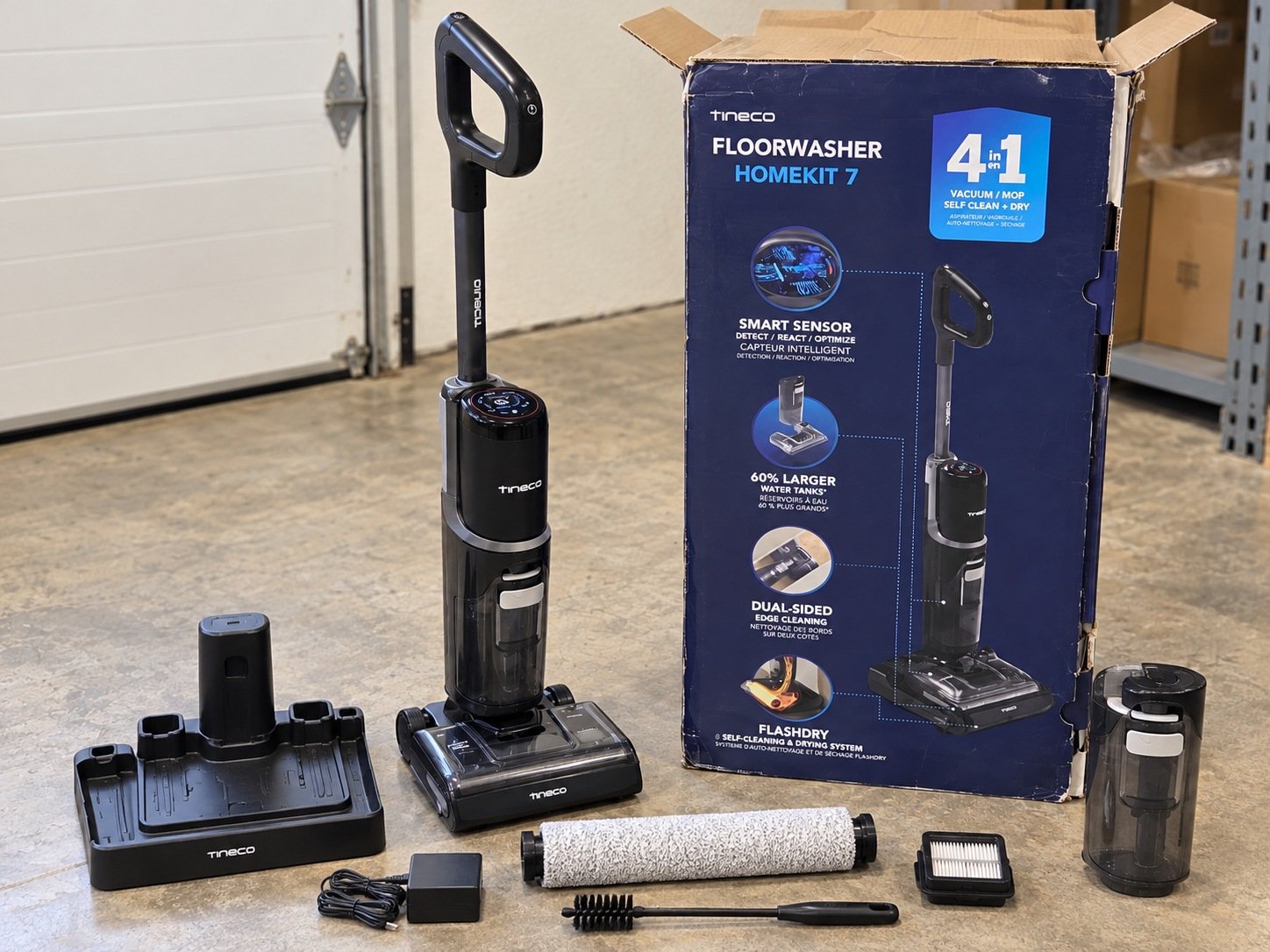 Tineco FloorWasher HomeKit 7 Cordless Wet/Dry Vacuum Mop, 4-in-1 Smart Sensor, FlashDry Self-Cleaning