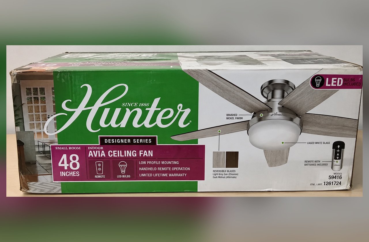 Hunter Avia 48" Low Profile LED Ceiling Fan – Brushed Nickel