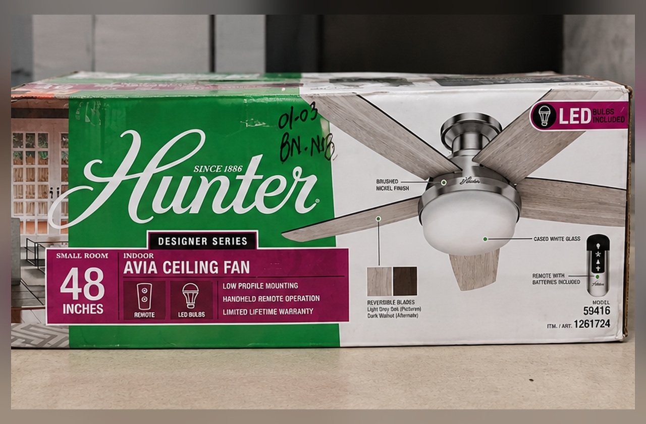 Hunter Avia 48" Low Profile LED Ceiling Fan – Brushed Nickel