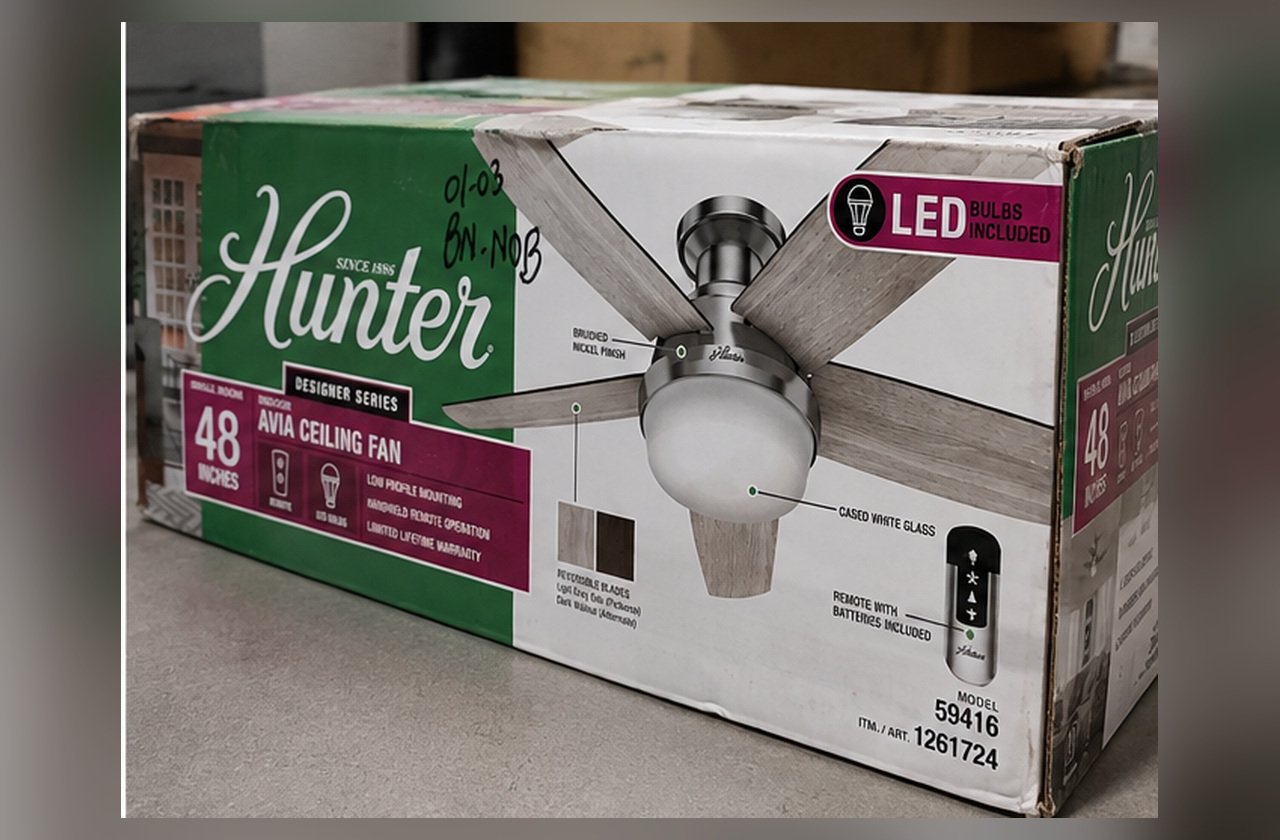 Hunter Avia 48" Low Profile LED Ceiling Fan – Brushed Nickel