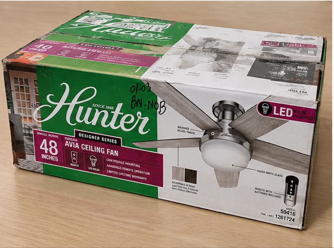 Hunter Avia 48" Low Profile LED Ceiling Fan – Brushed Nickel