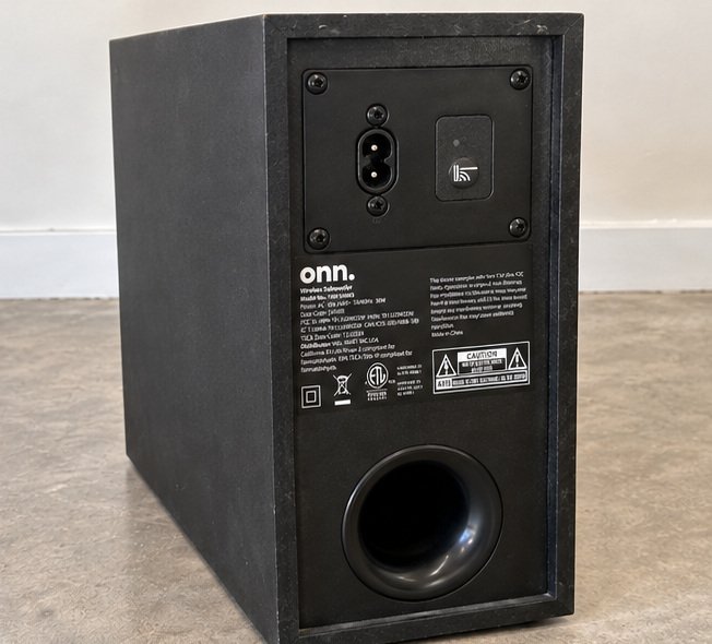 onn. Wireless Subwoofer for onn. 2.1CH Soundbar System, Model 100130683, Black