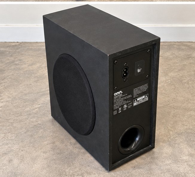 onn. Wireless Subwoofer for onn. 2.1CH Soundbar System, Model 100130683, Black